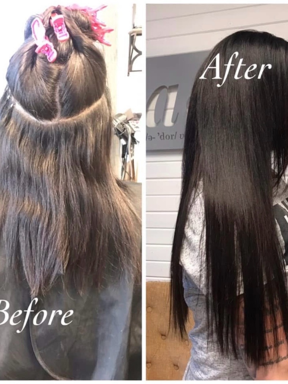 BELLAMI Dark Brown Straight Weft Hair Extensions - Sleek Finish